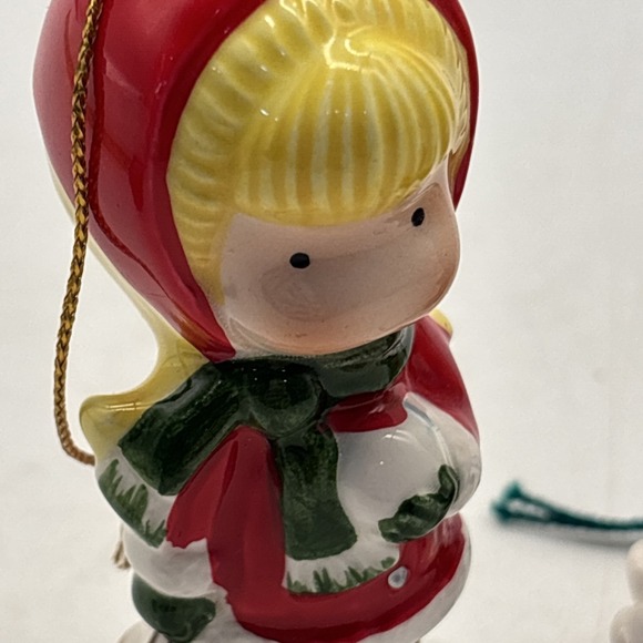 2- Joan Walsh Anglund ornament christmas  figures ice skates skis - Picture 5 of 8